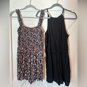 Floral Smocked Romper and Black Halter Romper